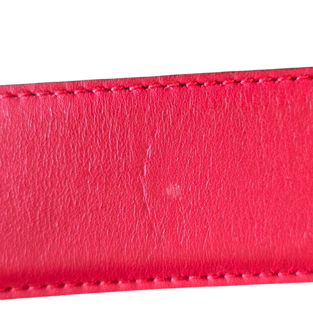 GUCCI Interlocking GG Red Leather Belt – 1.5" Wide – Made in Italy - Picture 10 of 12